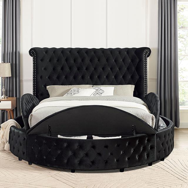 SANSOM E.King & Queen Bed, Black, Blue, & Grey - California Furniture (Coachella, CA)