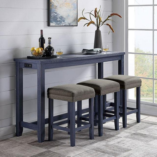 CAERLEON 4 Pc. Counter Ht. Table Set, Blue - California Furniture (Coachella, CA)