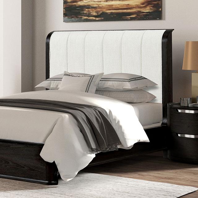 Osterley Queen & E.King Bed Grey & Black - California Furniture (Coachella, CA)