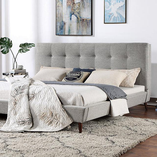 LEOMIN Cal.King, E.King, Full, & Queen Bed, Gray - California Furniture (Coachella, CA)