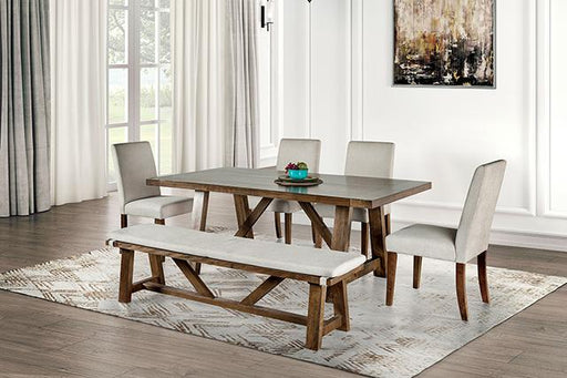 Losone Dining Table Set with Bench Rustic - California Furniture (Coachella, CA)