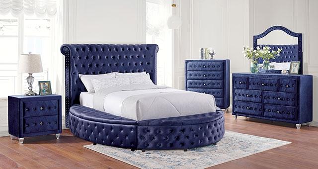 SANSOM E.King & Queen Bed, Black, Blue, & Grey - California Furniture (Coachella, CA)