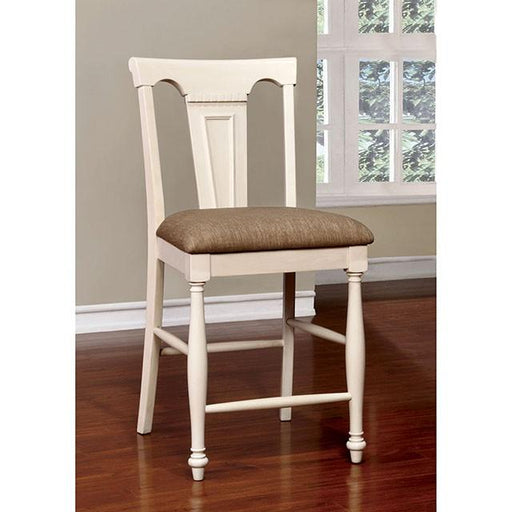 SABRINA Off White/Cherry Ctr.Ht. Chair, Cherry & White (2/CTN) - California Furniture (Coachella, CA)
