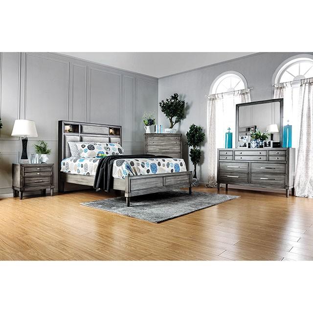 DAPHNE Gray Cal.King, E.King & Queen Bed - California Furniture (Coachella, CA)