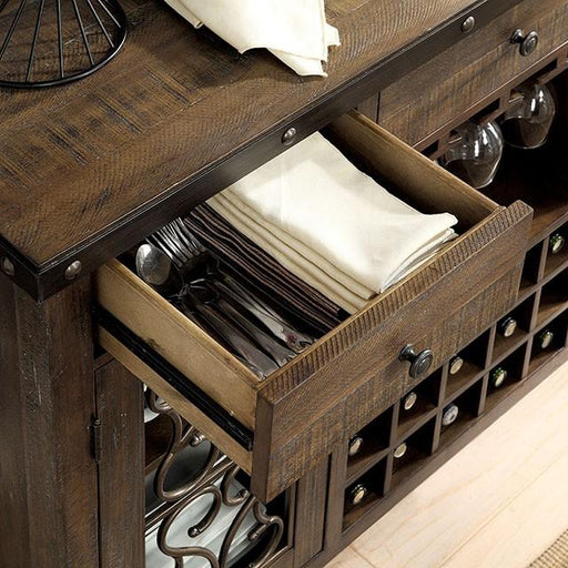 PAULINA Rustic Walnut Server - California Furniture (Coachella, CA)