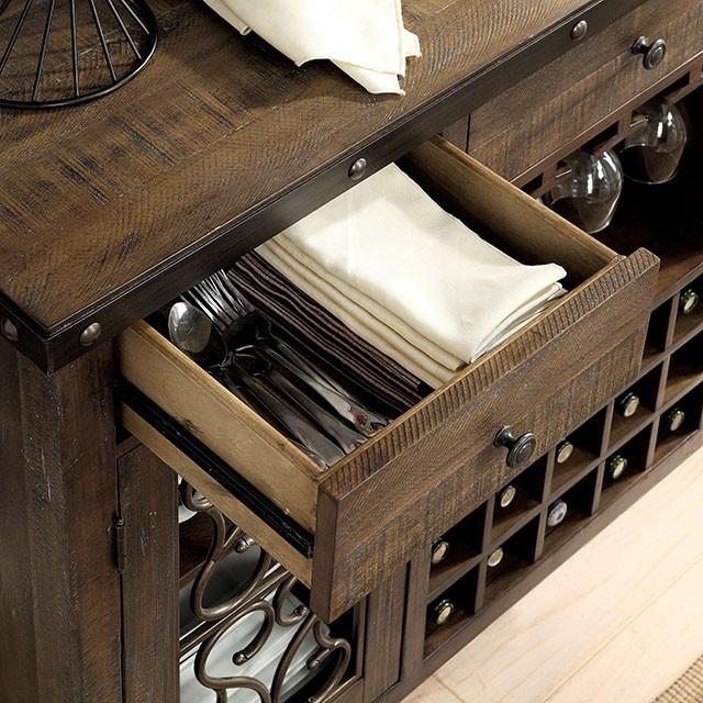 PAULINA Rustic Walnut Server - California Furniture (Coachella, CA)