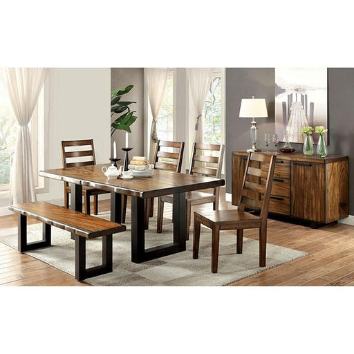 MADDISON Tobacco Oak/Black Bench - California Furniture (Coachella, CA)