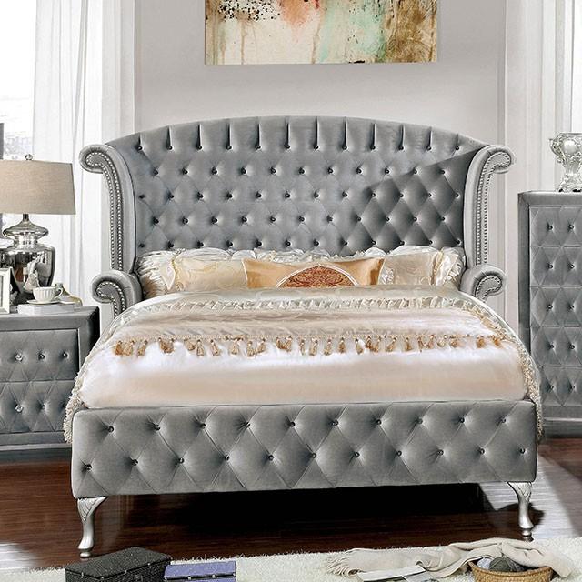 Alzir Gray & Black Queen & E.King Bed - California Furniture (Coachella, CA)
