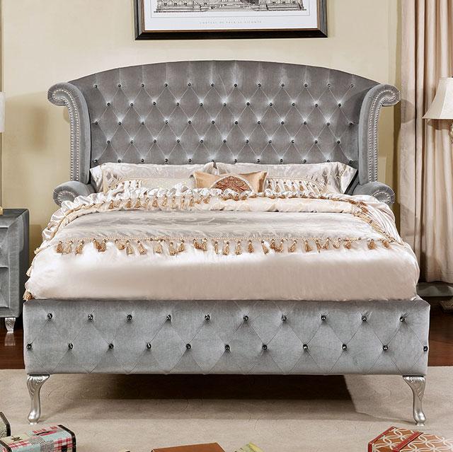 Alzir Gray & Black Queen & E.King Bed - California Furniture (Coachella, CA)