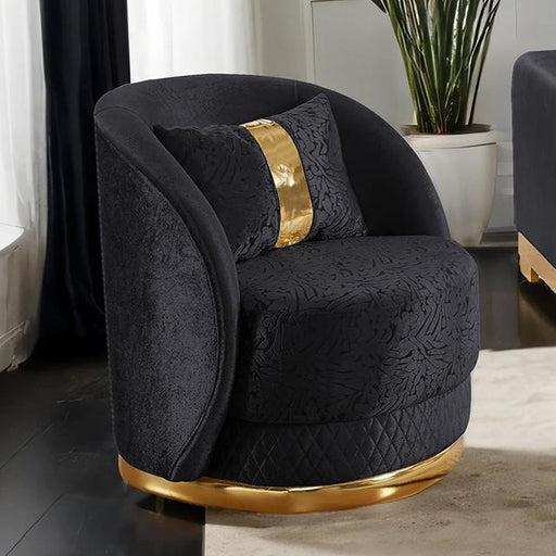 Valdosta Chair Black & Beige - California Furniture (Coachella, CA)