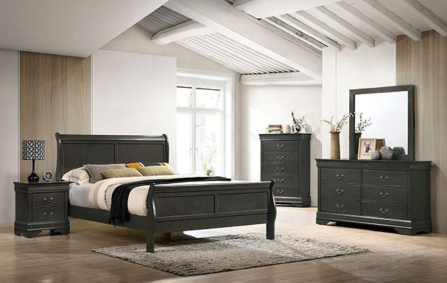 Louis Philippe Night Stand Gray - California Furniture (Coachella, CA)
