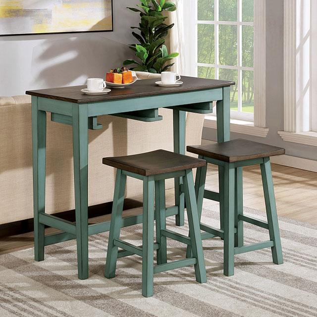 Elinor Bar Table Set Cherry & Green - California Furniture (Coachella, CA)