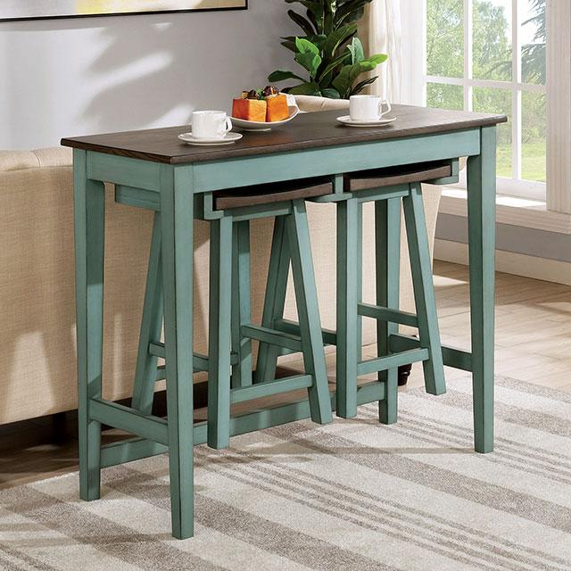 Elinor Bar Table Set Cherry & Green - California Furniture (Coachella, CA)