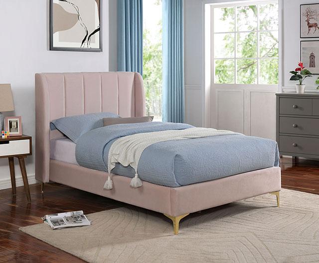 PEARL Full, Queen, & Twin Bed, Light Pink - California Furniture (Coachella, CA)