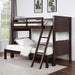 STAMOS Full/Full, Twin/Full, & Twin/twin Bunk Bed, Walnut - California Furniture (Coachella, CA)