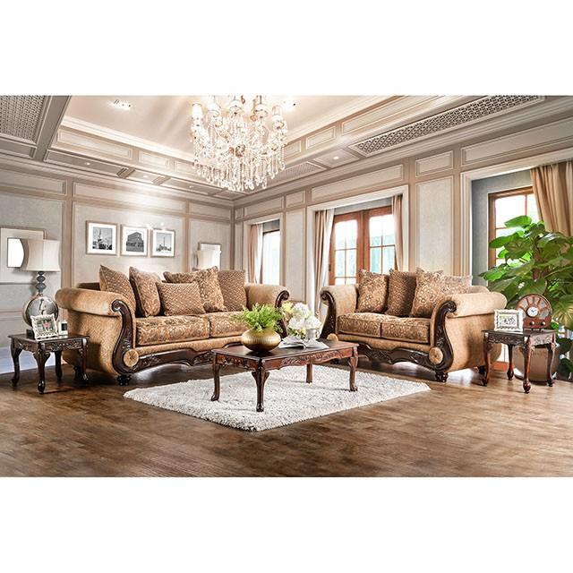 NICANOR Tan/Gold Sofa - California Furniture (Coachella, CA)