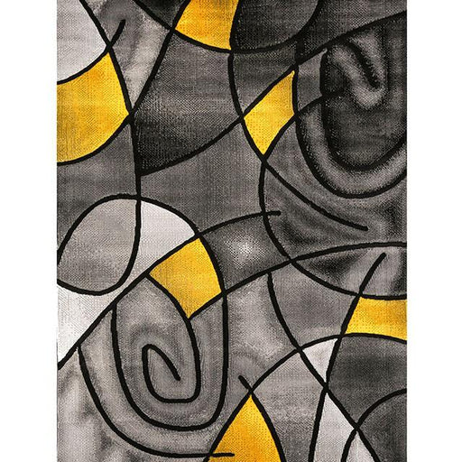 Sivas Charcoal Yellow 5' X 8' Area Rug - California Furniture (Coachella, CA)