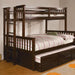 University I Dark Walnut Twin/Full Bunk Bed + Trundle - California Furniture (Coachella, CA)