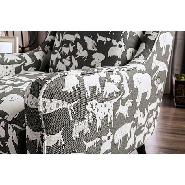 Patricia Ivory/Black Animal Pattern Chair - California Furniture (Coachella, CA)