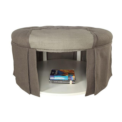 Claes Round Ottoman Gray - California Furniture (Coachella, CA)