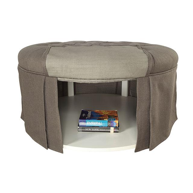 Claes Round Ottoman Gray - California Furniture (Coachella, CA)