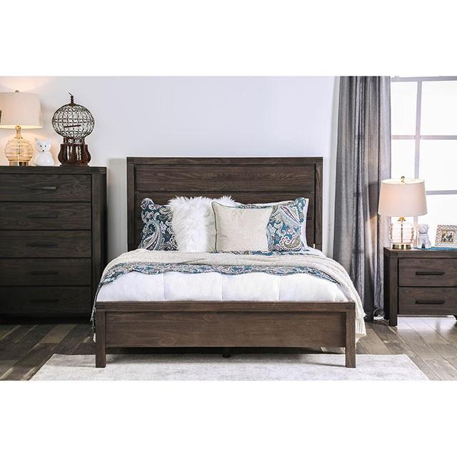 Rexburg Wire-Brushed Rustic Brown E.King & Full Bed - California Furniture (Coachella, CA)