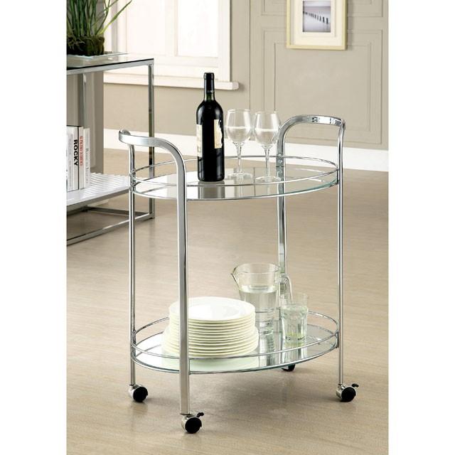 LOULE Chrome Serving Cart - California Furniture (Coachella, CA)