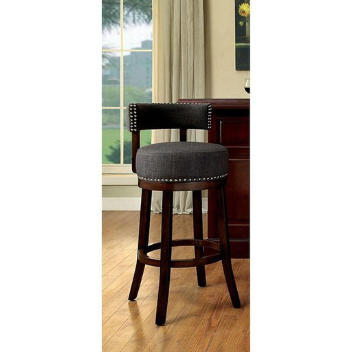 LYNSEY Dark Oak/Gray 24" Bar Stool - California Furniture (Coachella, CA)