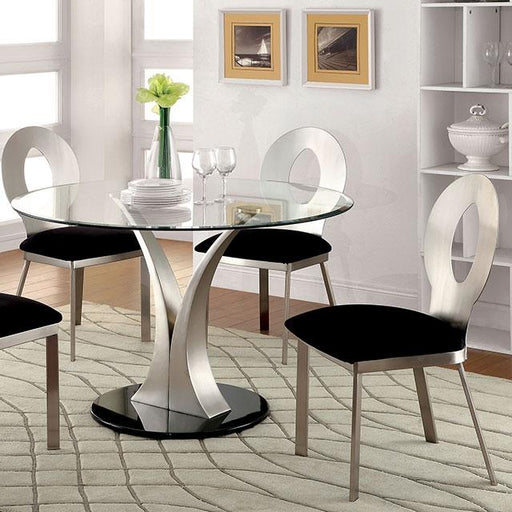VALO Silver/Black Round Dining Table - California Furniture (Coachella, CA)