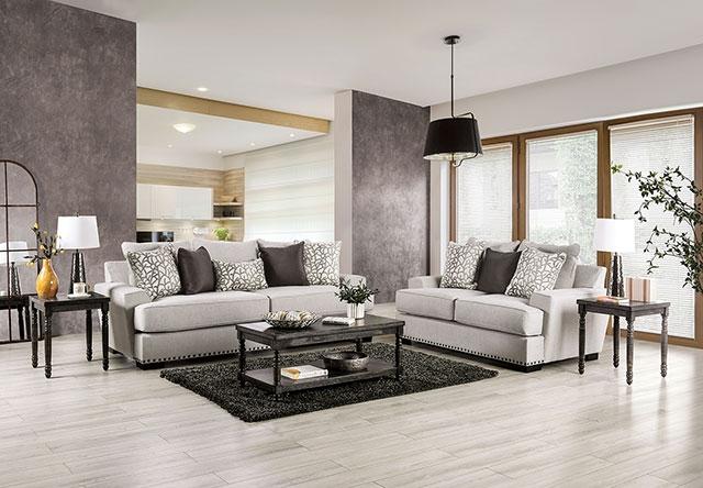 PICOTEE Sofa, Light Gray/Black - California Furniture (Coachella, CA)