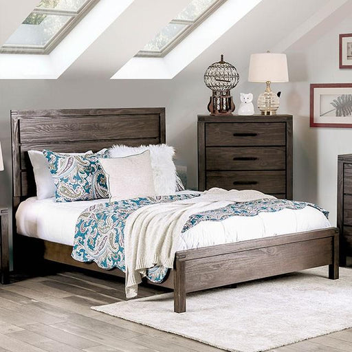 Rexburg Wire-Brushed Rustic Brown E.King & Full Bed - California Furniture (Coachella, CA)