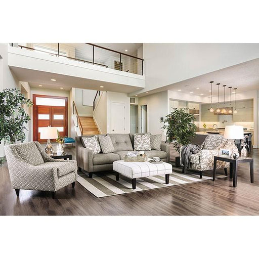 Dorset Light Gray/Pattern Square Chair - California Furniture (Coachella, CA)