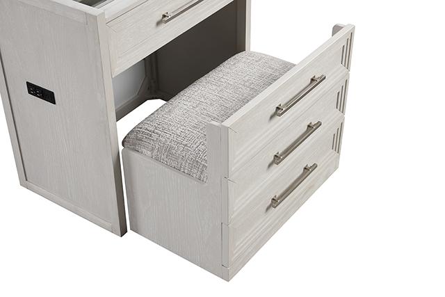 Ashbourne Bedside Vanity Set with Stool Contemporary - California Furniture (Coachella, CA)