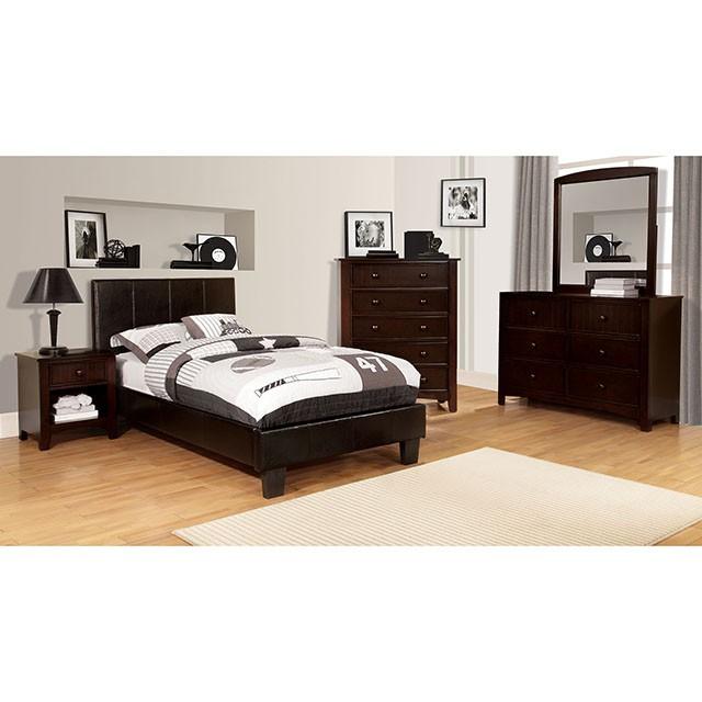 Winn Park Bed Espresso, Velvet, & White - California Furniture (Coachella, CA)