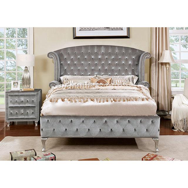 Alzir Gray & Black Queen & E.King Bed - California Furniture (Coachella, CA)
