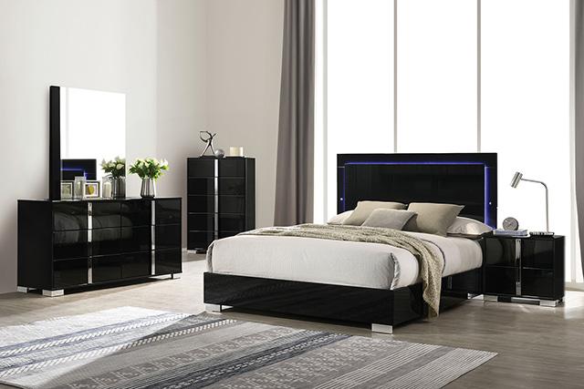 Sinistra Bed Beige, Black, White - California Furniture (Coachella, CA)
