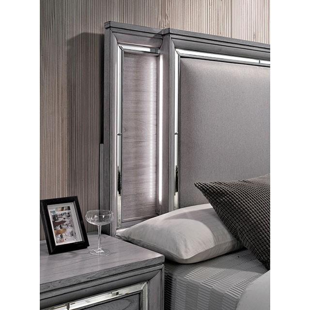Alanis Light Gray Cal.King, E.King, & Queen Bed - California Furniture (Coachella, CA)