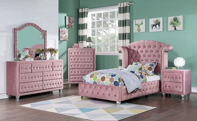 Zohar Queen & Twin Bed Black, Grey, & Pink - California Furniture (Coachella, CA)