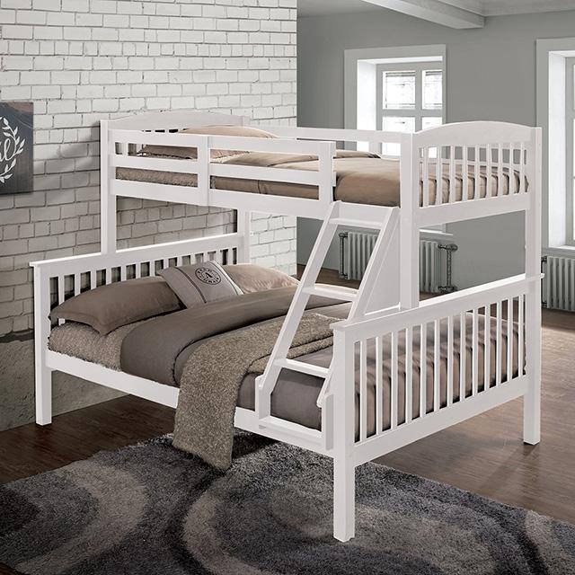 Brookings Twin/Full Bunk Bed White, Brown & Black - California Furniture (Coachella, CA)