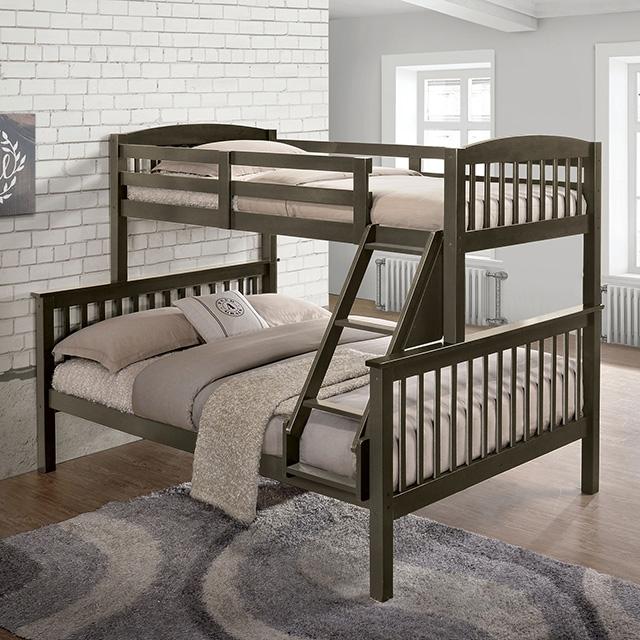 Brookings Twin/Full Bunk Bed White, Brown & Black - California Furniture (Coachella, CA)