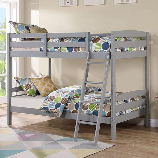 Candice Twin/Twin Bunk Bed White & Gray - California Furniture (Coachella, CA)