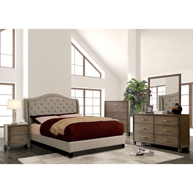 Carly Cal.King, E.King, Full, & Queen Bed Grey & Brown - California Furniture (Coachella, CA)