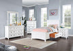 CASTILE Cal.King, E.King, Full, Queen, & Twin Bed, White, Pink, & Grey - California Furniture (Coachella, CA)
