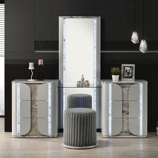 Cleburne Vanity Set with Stool - California Furniture (Coachella, CA)