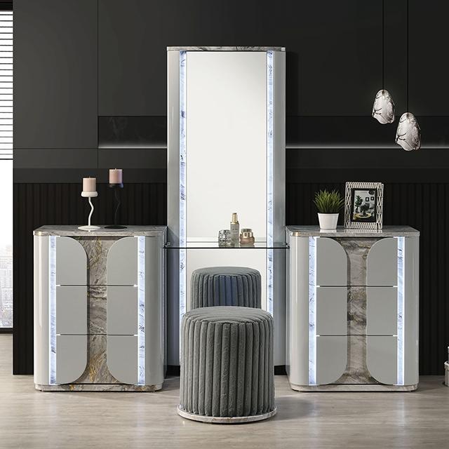 Cleburne Vanity Set with Stool - California Furniture (Coachella, CA)