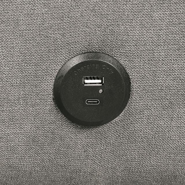 Aristide Futon Sofa Grey & Brown - California Furniture (Coachella, CA)