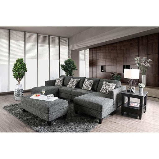 Lowry Gray Sectional w/ Ottoman - California Furniture (Coachella, CA)