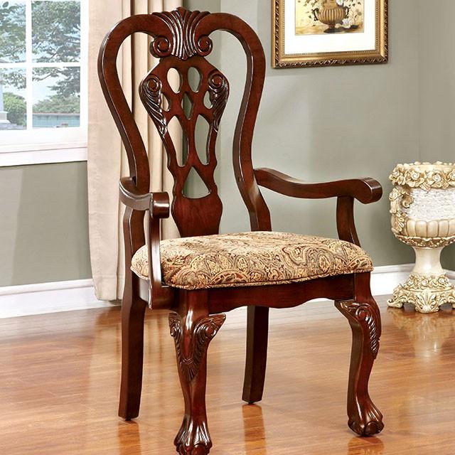 ELANA Brown Cherry Arm Chair (2/CTN) - California Furniture (Coachella, CA)