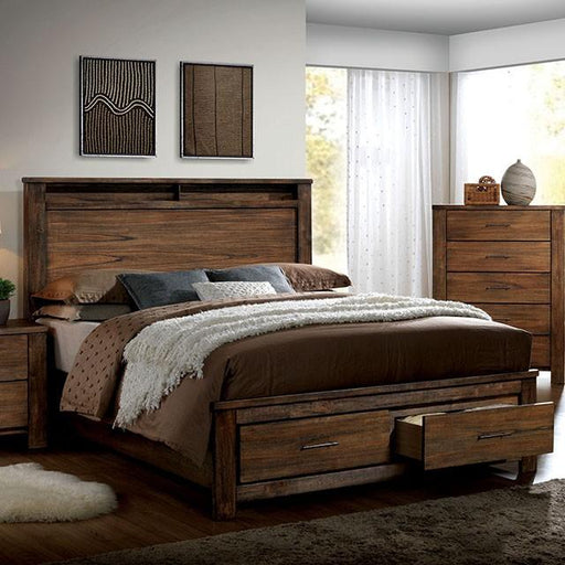 ELKTON Oak Cal.King, E.King, & Queen Bed - California Furniture (Coachella, CA)