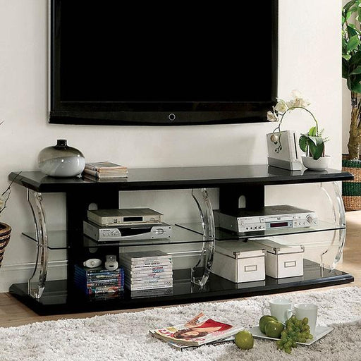 Ernst Black/Clear 60" TV Stand - California Furniture (Coachella, CA)